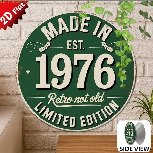 Vintage Collectible Plates - Insegna Rotonda in Metallo 2D Stile